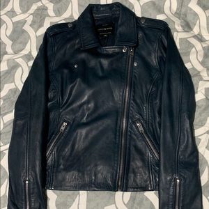 Lucky Brand Leather Blue Jacket